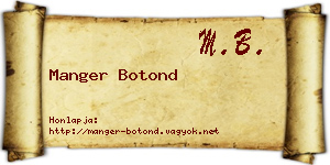 Manger Botond névjegykártya